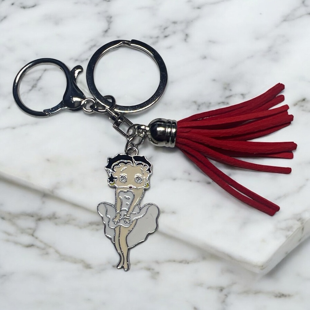 Red Tassel Keychain with Betty Boop Charm